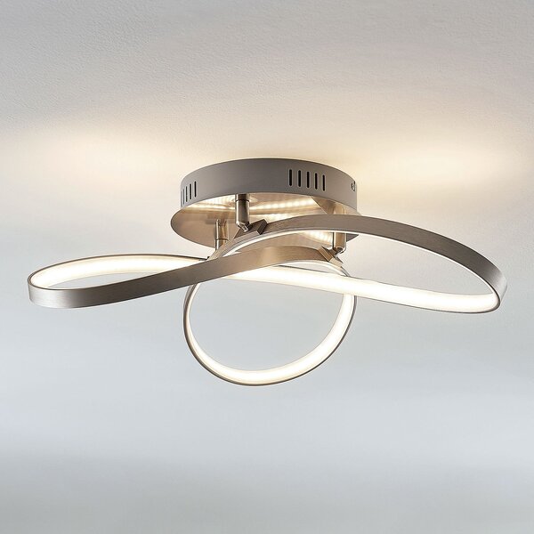 Lindby Saliha plafonieră LED, formă modernă, reglabil, Metalic, Camera de zi / sufragerie, Aluminiu, Modern