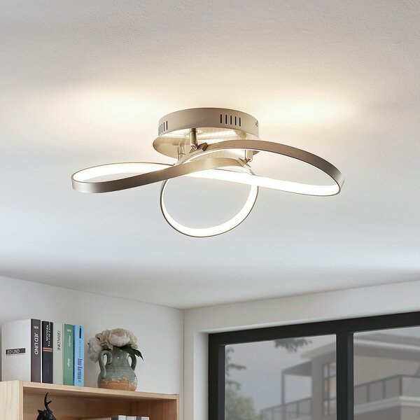 Lindby Saliha plafonieră LED, formă modernă, reglabil, Metalic, Camera de zi / sufragerie, Aluminiu, Modern