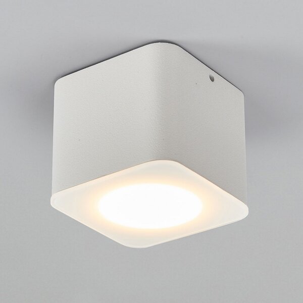 Helestra Oso spot LED tavan, unghiular, alb mat, reglabil, Alb, Baie, Metal, Modern
