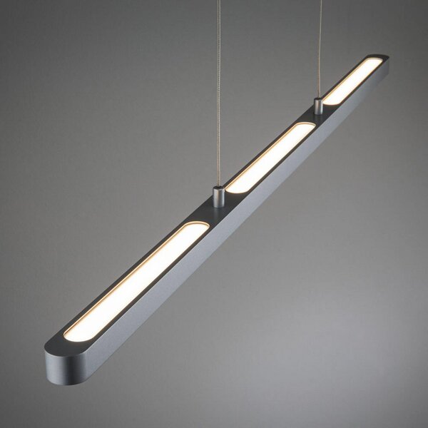 Paulmann URail pendul LED Lento crom mat, reglabil, Gri, Camera de zi / sufragerie, Metal, Modern, Sistem de șine