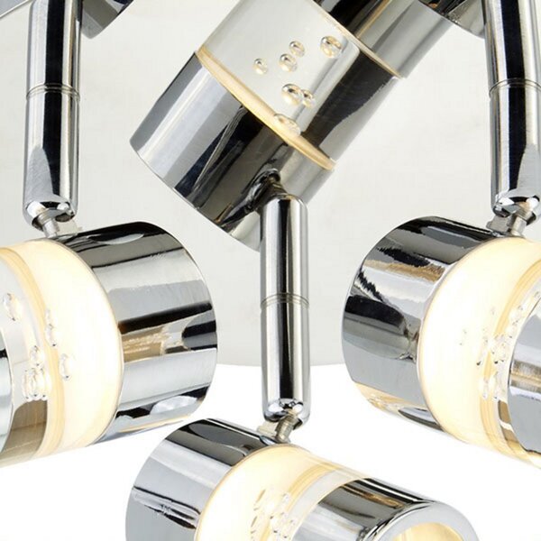 Searchlight Lustră LED Bubbles, IP44, 3 becuri, Metalic, Baie, Metal, Modern