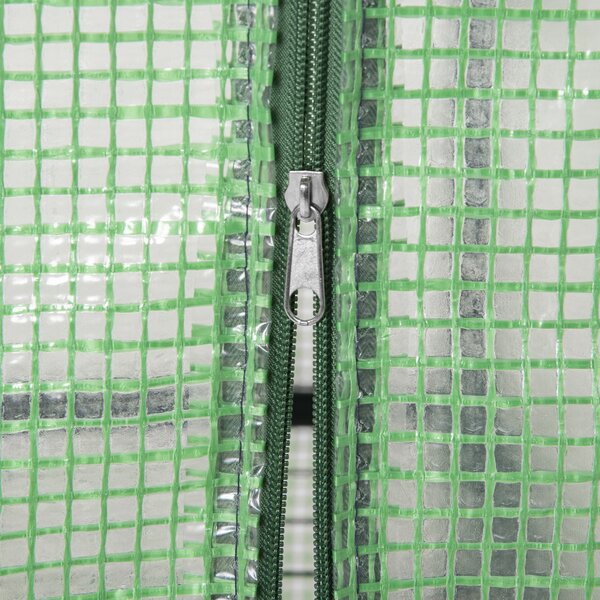 Outsunny Seră Verticală cu 4 Rafturi, Sera de Grădină cu Ușă cu Fermoar, Oțel și PE Verde, 70x50x160 cm | Aosom Romania