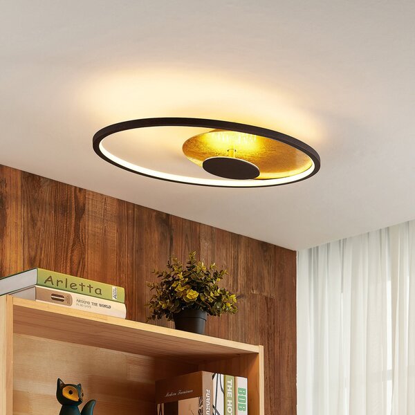 Lindby plafonieră LED Feival, 61 cm, rugină / aur, dimabil, reglabil, Maro / Rugină, Camera de zi / sufragerie, Metal, Modern