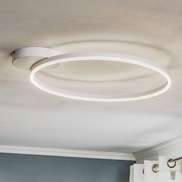 Fabas Luce Plafonieră LED Giotto 1 bec, alb, reglabil, Alb, Camera de zi / sufragerie, Metal, Modern