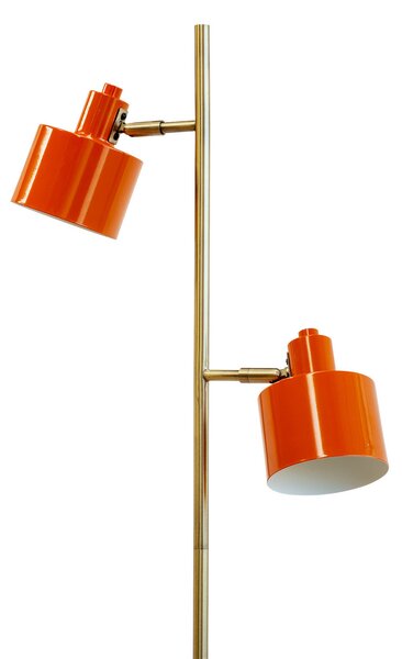 Dyberg Larsen Lampadar Ocean, portocaliu, înălțime 160 cm, 2 becuri., Portocaliu, Camera de zi / sufragerie, Metal, Scandinavă