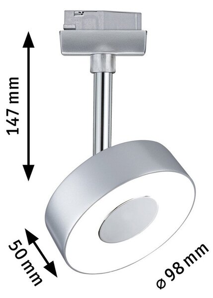 Paulmann URail Circle spot LED rotund 2700K crom, Gri, Camera de zi / sufragerie, Metal, Modern