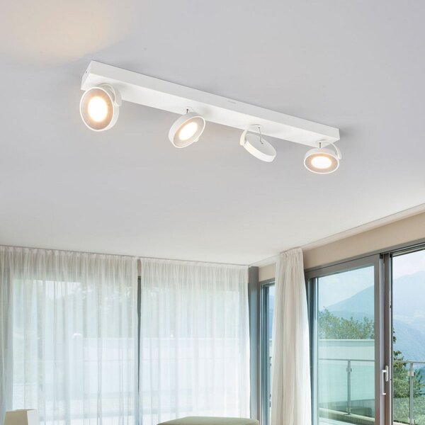Philips Clockwork spot LED tavan alb 4 becuri, reglabil, Alb, Camera de zi / sufragerie, Metal, Modern, Soclu de perete jos