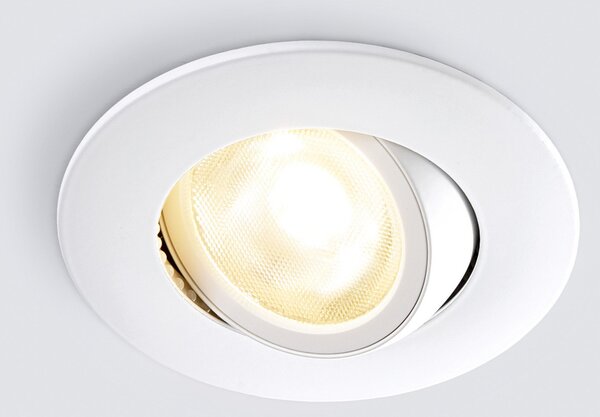 Heitronic Spot LED încastrat tavan DL8002, pivotant, 38°, reglabil, Alb, Hol, Metal, Modern, Corpuri de iluminat încastrate rotunde
