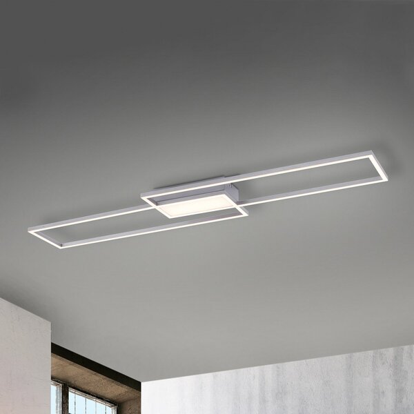 JUST LIGHT. GmbH Plafonieră LED Asmin, CCT, oțel, 109,5x25,7cm, reglabil, Metalic, Camera de zi / sufragerie, Metal