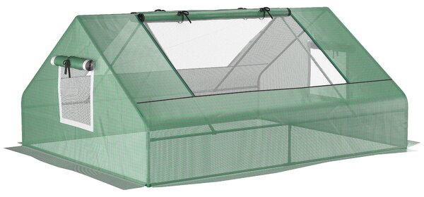 Outsunny Seră de Grădină din Oțel cu Înveliș din PE, Uși Rulante și Ferestre pentru Cultivare, 180x140x80 cm, Verde | Aosom Romania
