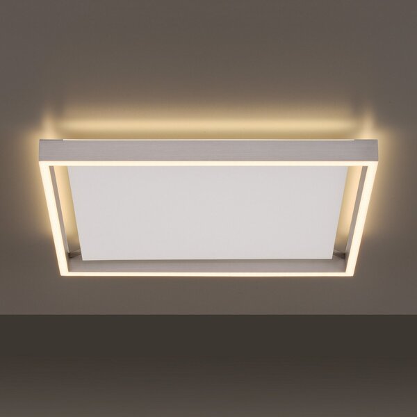 Q-Smart-Home Paul Neuhaus Q-KAAN plafonieră LED, 45x45cm, reglabil, Gri, Camera de zi / sufragerie, Metal, Modern