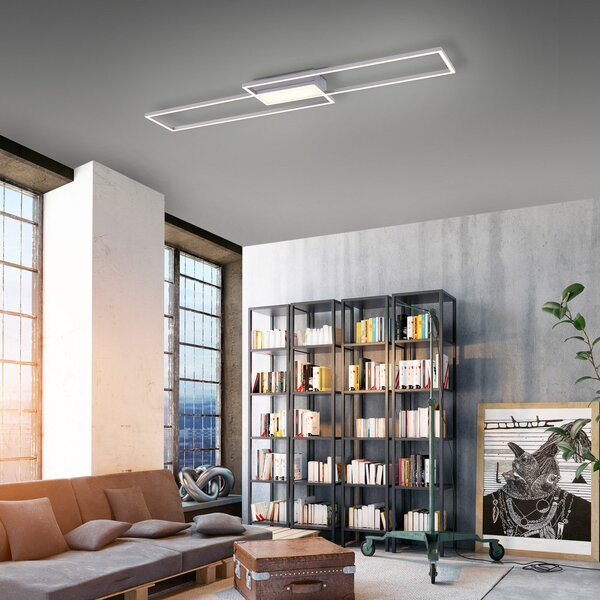 JUST LIGHT. GmbH Plafonieră LED Asmin, CCT, oțel, 109,5x25,7cm, reglabil, Metalic, Camera de zi / sufragerie, Metal