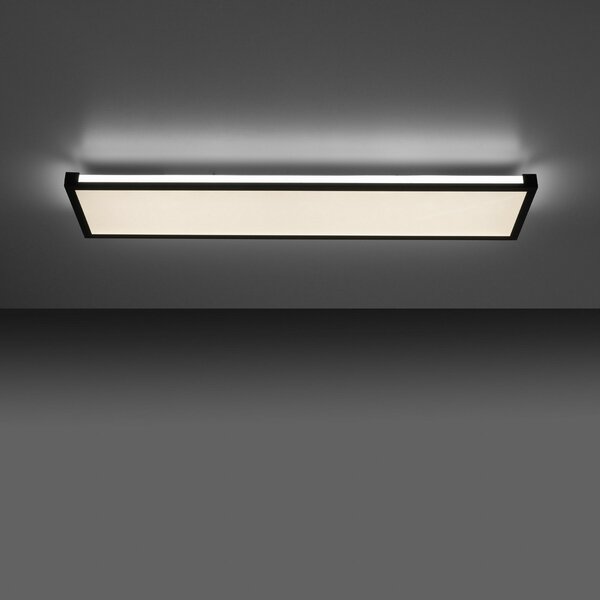 JUST LIGHT. GmbH Plafonieră LED Mario 100x25cm, dimabilă, RGBW, reglabil, Negru, Camera de zi / sufragerie, Metal, Modern