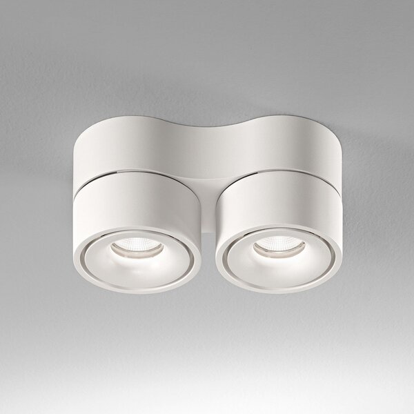 Egger Licht EGG DLS LED spot de plafon Clippo Duo, 2 becuri, alb, 2,700K, reglabil, Alb, Studiu / Birou, Metal, Modern