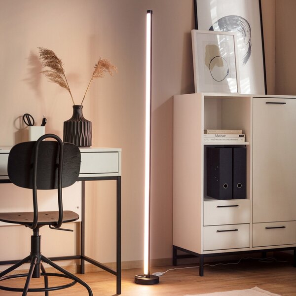 Näve Lampă de podea LED Motion Light, efecte lumină, reglabil, Negru, Camera de zi / sufragerie, Metal, Modern