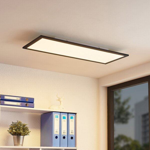Lindby Panou LED Nelios, 80 x 30 cm, 4.000K, negru, metal, Negru, Bucătărie, Plastic, Modern