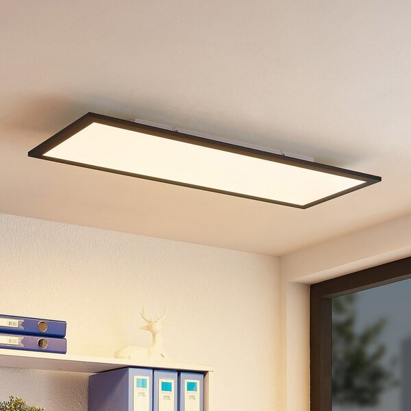 Lindby Panou LED Nelios, 80 x 30 cm, 4.000K, negru, metal, Negru, Bucătărie, Plastic, Modern