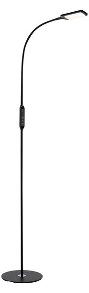 Briloner Lampă de podea cu LED Office Remote, negru, reglabil, CCT, reglabil, Negru, Studiu / Birou, Metal, Modern, Lumină de lectură