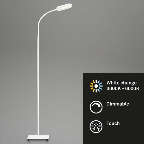 Briloner Office Step lampadar LED, alb, reglabil, CCT, reglabil, Alb, Studiu / Birou, Metal, Modern, Proiector suspendat