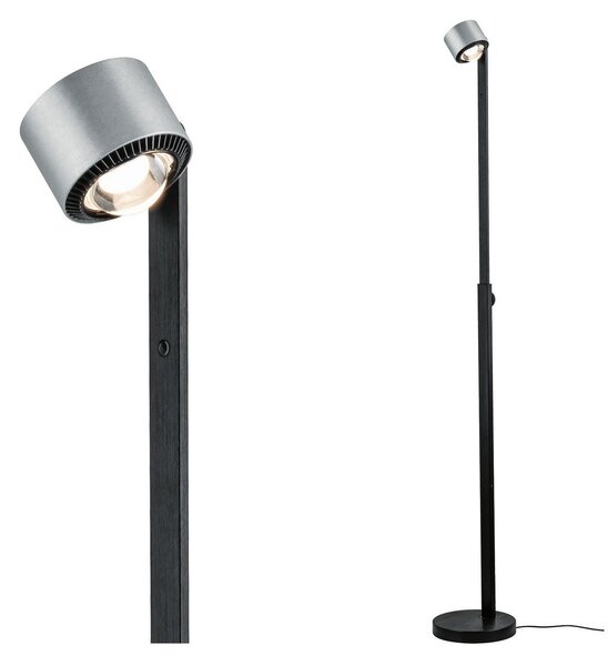 Paulmann Lampadar LED Aldan, metal, reglabil, dimabil, reglabil, Negru, Camera de zi / sufragerie, Metal, Modern, Lumină de lectură