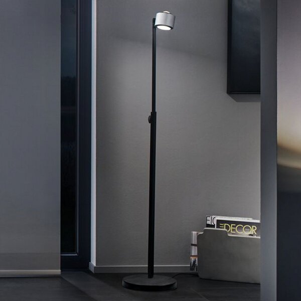 Paulmann Lampadar LED Aldan, metal, reglabil, dimabil, reglabil, Negru, Camera de zi / sufragerie, Metal, Modern, Lumină de lectură