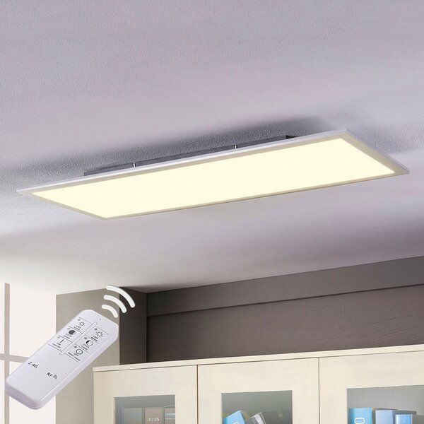 Lindby Panou LED Livel, CCT, 120 cm x 30 cm, telecomandă, reglabil, Metalic, Bucătărie, Plastic, Modern