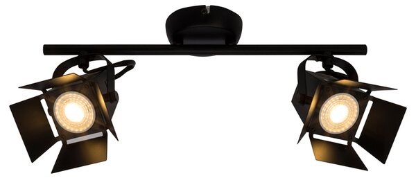 Brilliant Spot de tavan Movie, negru, 2 becuri, GU10, Negru, Camera de zi / sufragerie, Metal, Modern