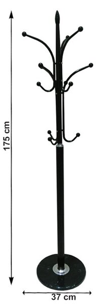 KONDELA Cuier, metal / marmură neagră, BELVIN