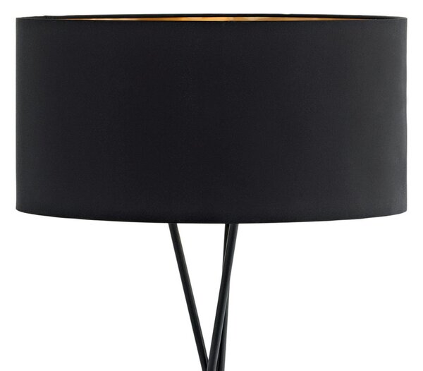 EGLO Fondachelli lampadar cu abajur negru, Negru, Camera de zi / sufragerie, Țesătură / Textil, Viața tânără, Tripod