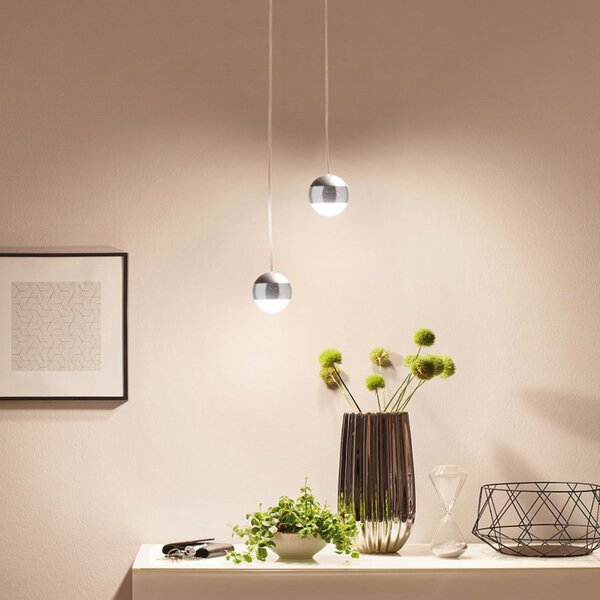 Paulmann URail Capsule II pendul LED crom, reglabil, Metalic, Camera de zi / sufragerie, Metal, Modern