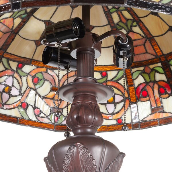 Clayre&Eef Lampă de podea luxoasă Lindsay stil Tiffany, Multicolor, Camera de zi / sufragerie, Sticlă, Tiffany