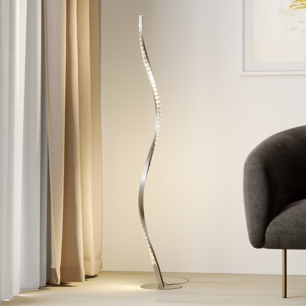Lindby Lampadar LED Criostal, RGBW, dimabil, telecomandă, reglabil, Metalic, Camera de zi / sufragerie, Aluminiu, Modern
