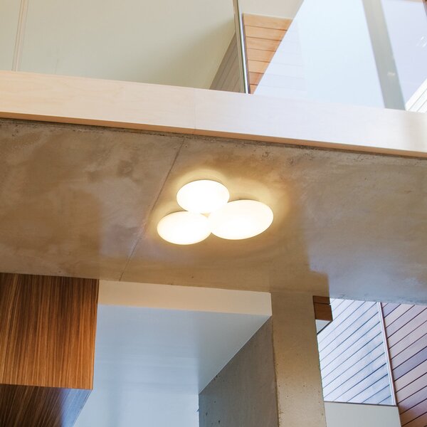 Vibia Puck - plafonieră cu 3 becuri, reglabil, Alb, Camera de zi / sufragerie, Sticlă, Design