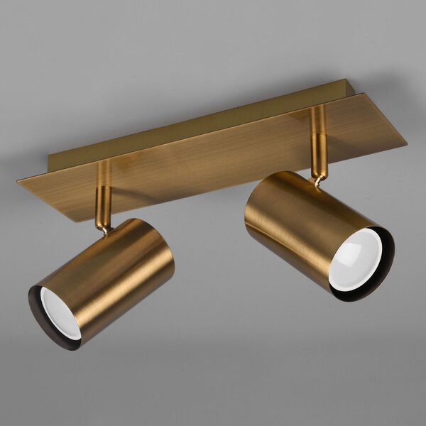 Trio Lighting Spot de plafon Marley, alamă antică, 2 becuri, reglabil, Bronz / Alamă Veche, Camera de zi / sufragerie, Metal, Modern