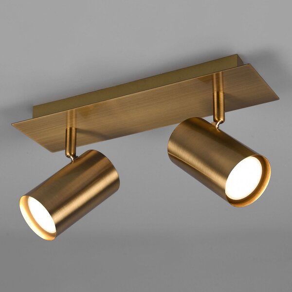 Trio Lighting Spot de plafon Marley, alamă antică, 2 becuri, reglabil, Bronz / Alamă Veche, Camera de zi / sufragerie, Metal, Modern