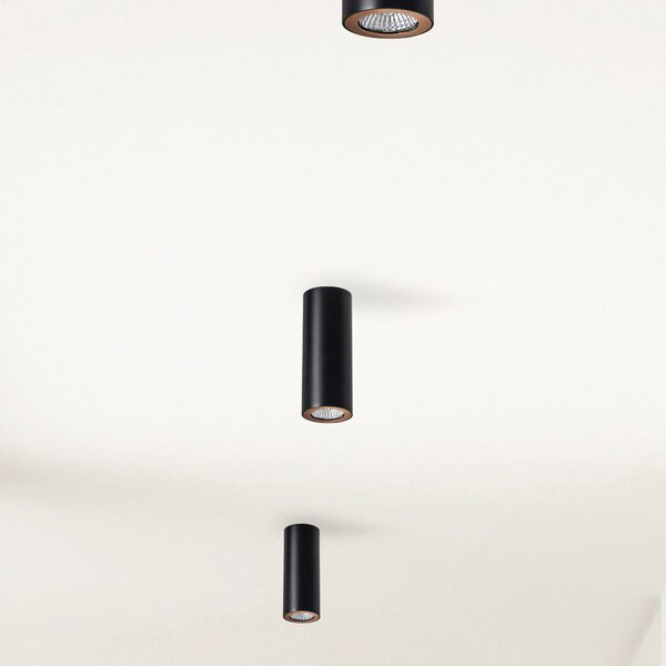 LEDS-C4 Pipe spot tavan 1 bec negru-auriu, reglabil, Negru, Camera de zi / sufragerie, Metal, Modern