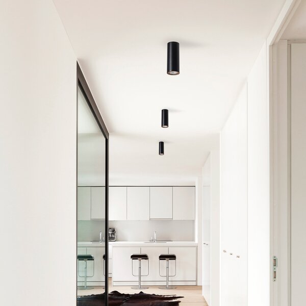 LEDS-C4 Pipe spot tavan 1 bec negru-auriu, reglabil, Negru, Camera de zi / sufragerie, Metal, Modern
