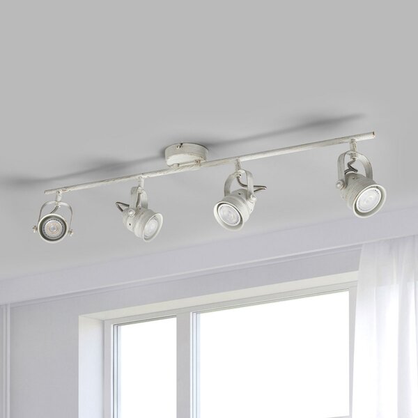 Spot de plafon Lindby Leonor, 4 becuri, alb, metal, 78 cm