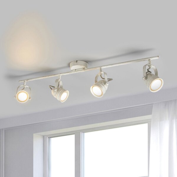 Spot de plafon Lindby Leonor, 4 becuri, alb, metal, 78 cm
