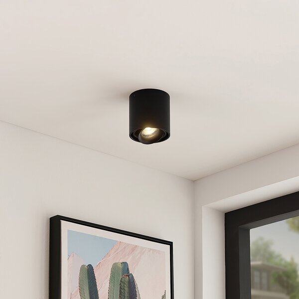 Arcchio Spot Walza, negru, metal, Ø 9.3cm, GU10, reglabil, Negru, Hol, Aluminiu, Modern