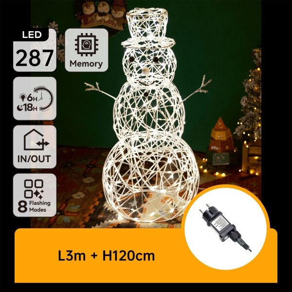 BRILAGI - Decorațiune de Crăciun LED pentru exterior 3,6W/31/230V 2700K 120 cm IP44 om de zăpadă
