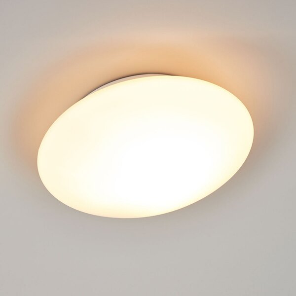 ORION Plafonieră Alba din sticlă opală, Ø 25 cm, reglabil, Alb, Camera de zi / sufragerie, Sticlă, Modern