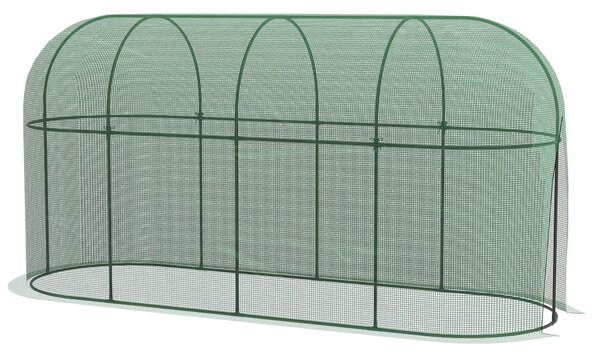Outsunny Cort de Protecție pentru Plante, cu Ușă cu Fermoar și Țăruși de Fixare, Ideal pentru Grădină, Curte, Gazon, Culoare Verde | Aosom Romania