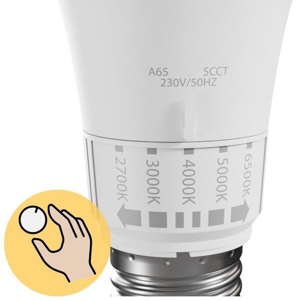 Bec LED 5 culori de lumină GLS E27 230V 10W 5CCT