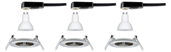 Paulmann Spot Nova triplu, rotund, fix, din fier, IP44, GU10, dimabil, reglabil, Gri, Hol, Metal, Modern, Corpuri de iluminat încastrate rotunde
