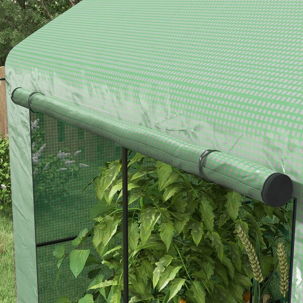 Outsunny Sera de Gradina 200x140x200cm cu Usa Rulanta Ferestre din Plasa Verde | Aosom Romania