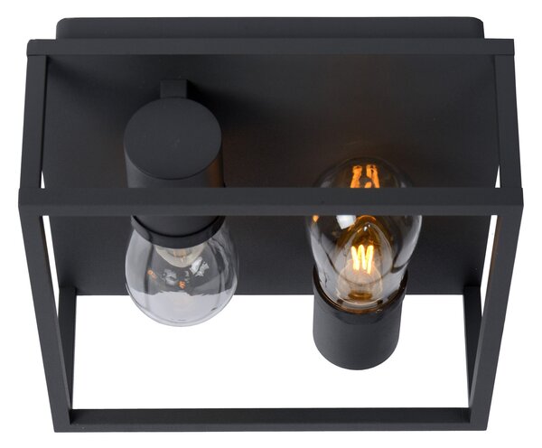 Lucide Plafonieră Carlyn baie 2 becuri negru, reglabil, Negru, Baie, Metal, Modern