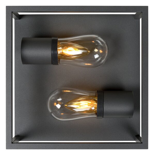 Lucide Plafonieră Carlyn baie 2 becuri negru, reglabil, Negru, Baie, Metal, Modern