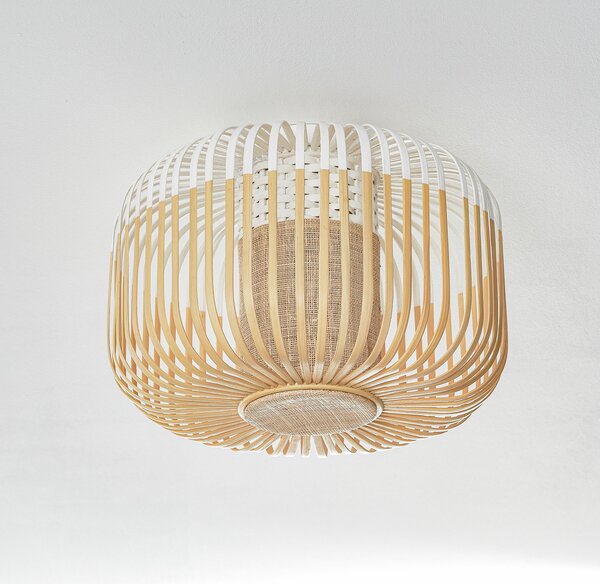 Forestier Plafonieră Bamboo S, Ø 35 cm, albă, reglabil, Alb, Camera de zi / sufragerie, Bamboo, Design