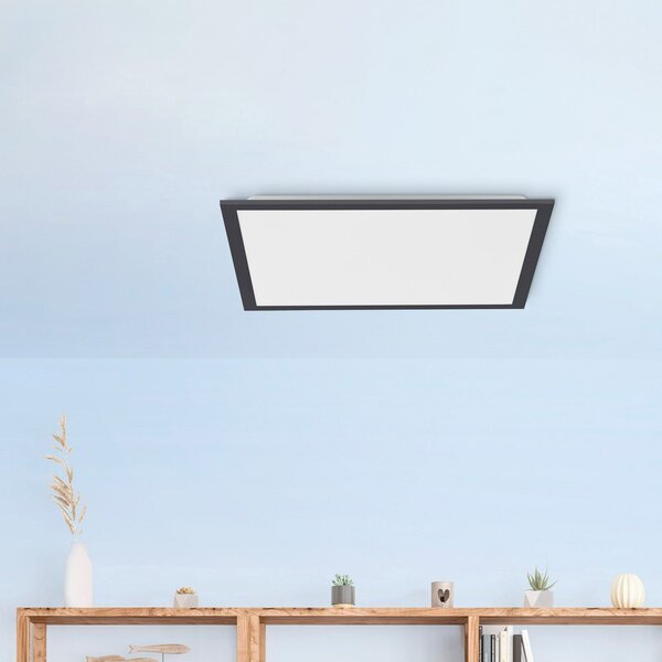 JUST LIGHT. GmbH Plafonieră LED Flat, CCT, negru, 45 x cm, reglabil, Negru, Bucătărie, Plastic, Modern
